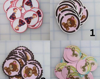 Baby Shower Cutouts for Pacifiers - Fiesta Mexicana - Teddy bear - unicorn