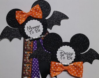 Gender Reveal Halloween Bats Vampire Themed Baby Shower Mommy to Be Corsage