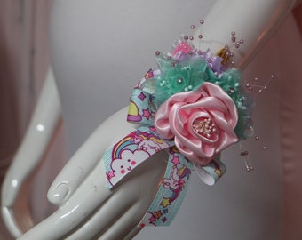 Unicorn Baby Shower Mommy to Be Floral Wrist Corsage