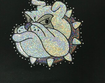 Pailletten & Strass Bulldog Head Hoodie