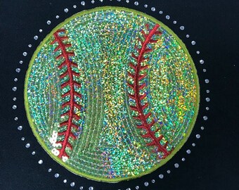 Softball Pailletten & Strass Hoodie