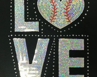 Love Baseball Pailletten & Strass Hoodie