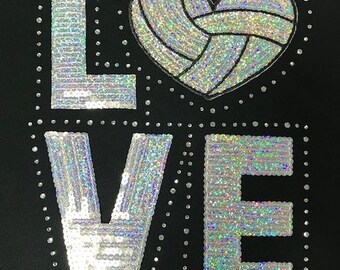 Love-Volleyball Pailletten & Strass Hoodie