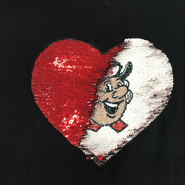 Heart Sequin Half Snap Mineral Wash Sweatshirt main image 1