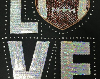 Love Football Pailletten & Strass Hoodie
