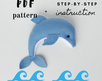 dolphin stuffed animal pattern