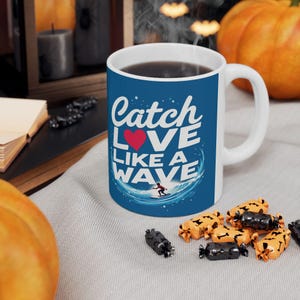 Surfing Ceramic Coffee Mug: Beach House Decor, Ocean Lover Gift image 4
