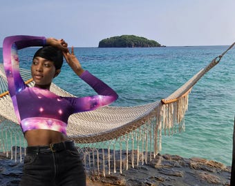 Long Sleeve Crop Top, Eco-Friendly Stylish Shirt for Bachelorette Parties