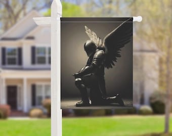 Knight Garden Flag: Double-Sided Canvas House Banner