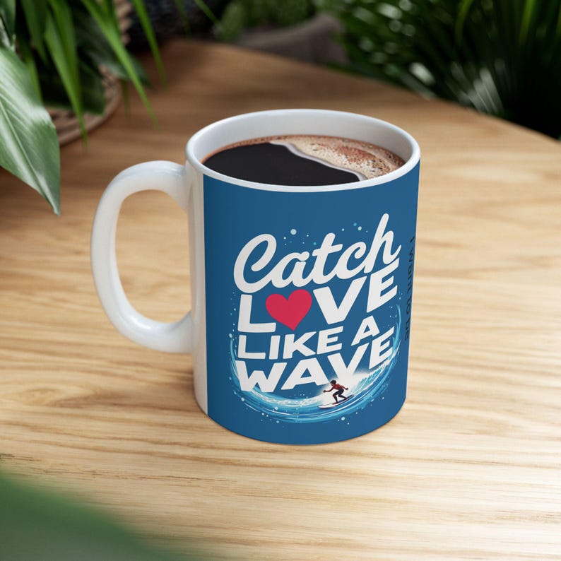 Surfing Ceramic Coffee Mug: Beach House Decor, Ocean Lover Gift image 6