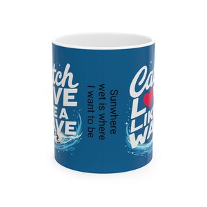 Surfing Ceramic Coffee Mug: Beach House Decor, Ocean Lover Gift image 10