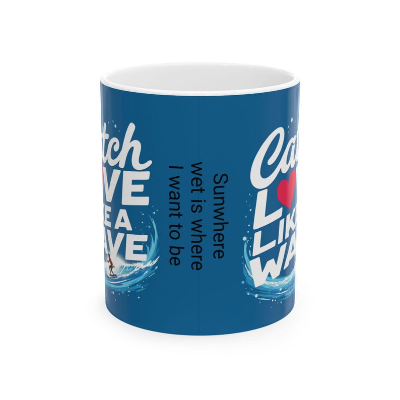 Surfing Ceramic Coffee Mug: Beach House Decor, Ocean Lover Gift image 10