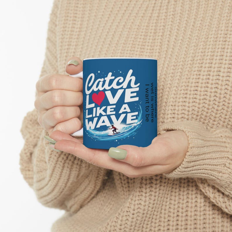 a woman holding a coffee mug in her hands