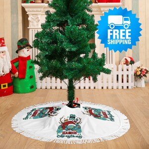Gaming Christmas Tree Skirt: Fringed Holiday Decor