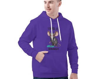 Stylish Mens Demonrat Purple All-Over Print Hoodie - Warm and Eye-Catching