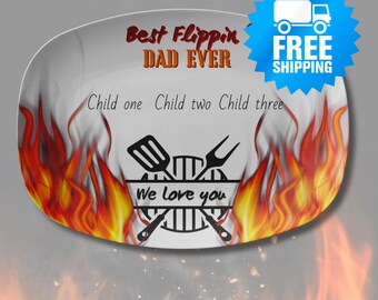 Personalized Grilling Platter for Dad | Father's Day BBQ Gift (10x14 Oval)