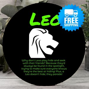 Funny Leo Zodiac Wooden Sign: Astrology Fan Gift, Wall Decor