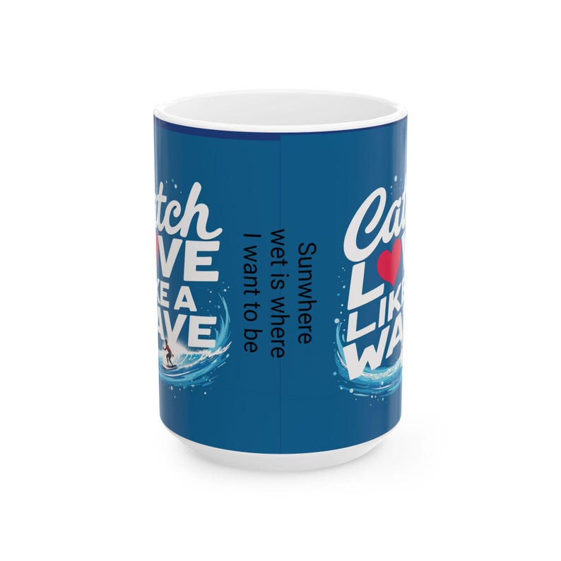 Surfing Ceramic Coffee Mug: Beach House Decor, Ocean Lover Gift image 9