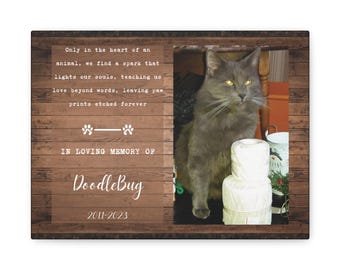 Canvaskunst kattengedenkteken: cadeau huisdierverlies, muurdecoratie kattenliefhebber