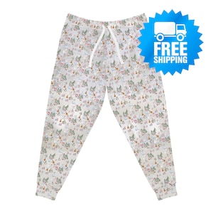 Snowman Print Joggers: Winter Holiday Lounge Pants