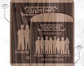 Gaming Cutting Board - Anniversary, Wedding,  Couples Gift - Housewarming Present | Personalized | rectangle