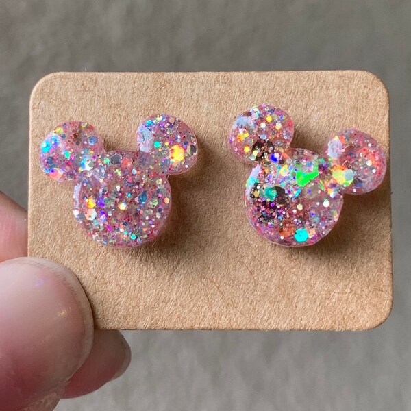 Mr. Mouse Stud Earrings in Rose Gold