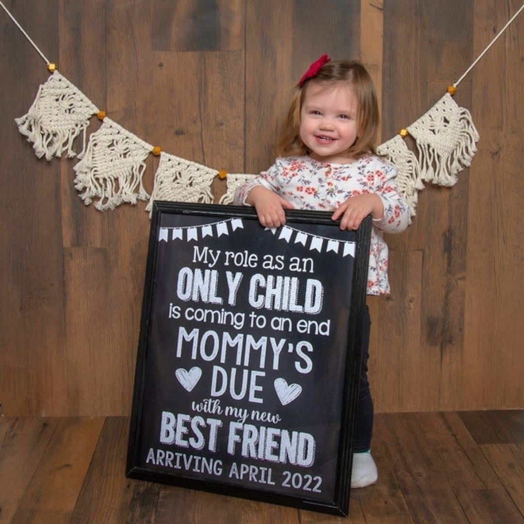 Printable Pregnancy Announcement Personalized Chalkboard Sign, White ...