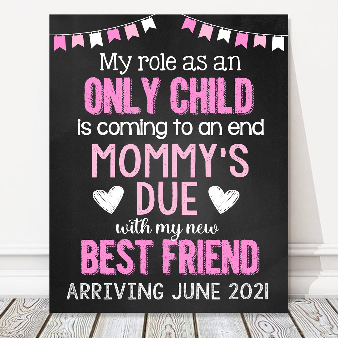 Printable Pregnancy Announcement Personalized Chalkboard Sign, Pink ...