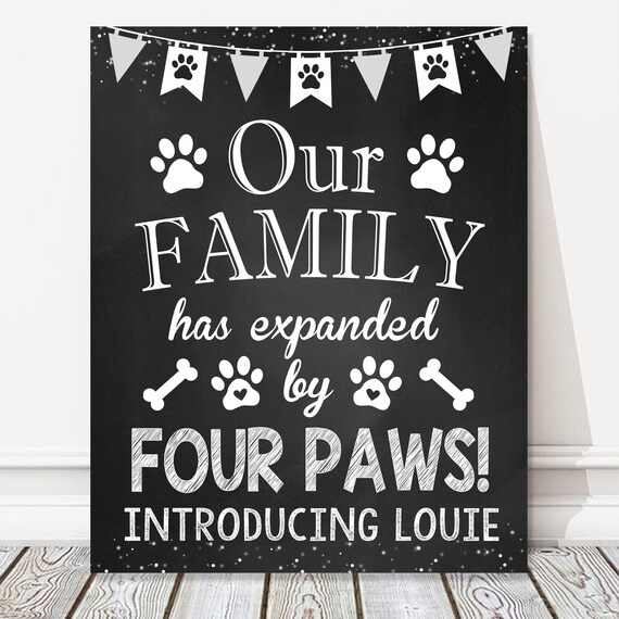 Printable New Puppy Dog Announcement Chalkboard Sign Our Etsy