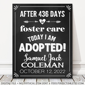 Adoption Announcement Personalized Chalkboard Sign, Officially Adopted Photo Prop, Adoption Day, DIGITAL FILE