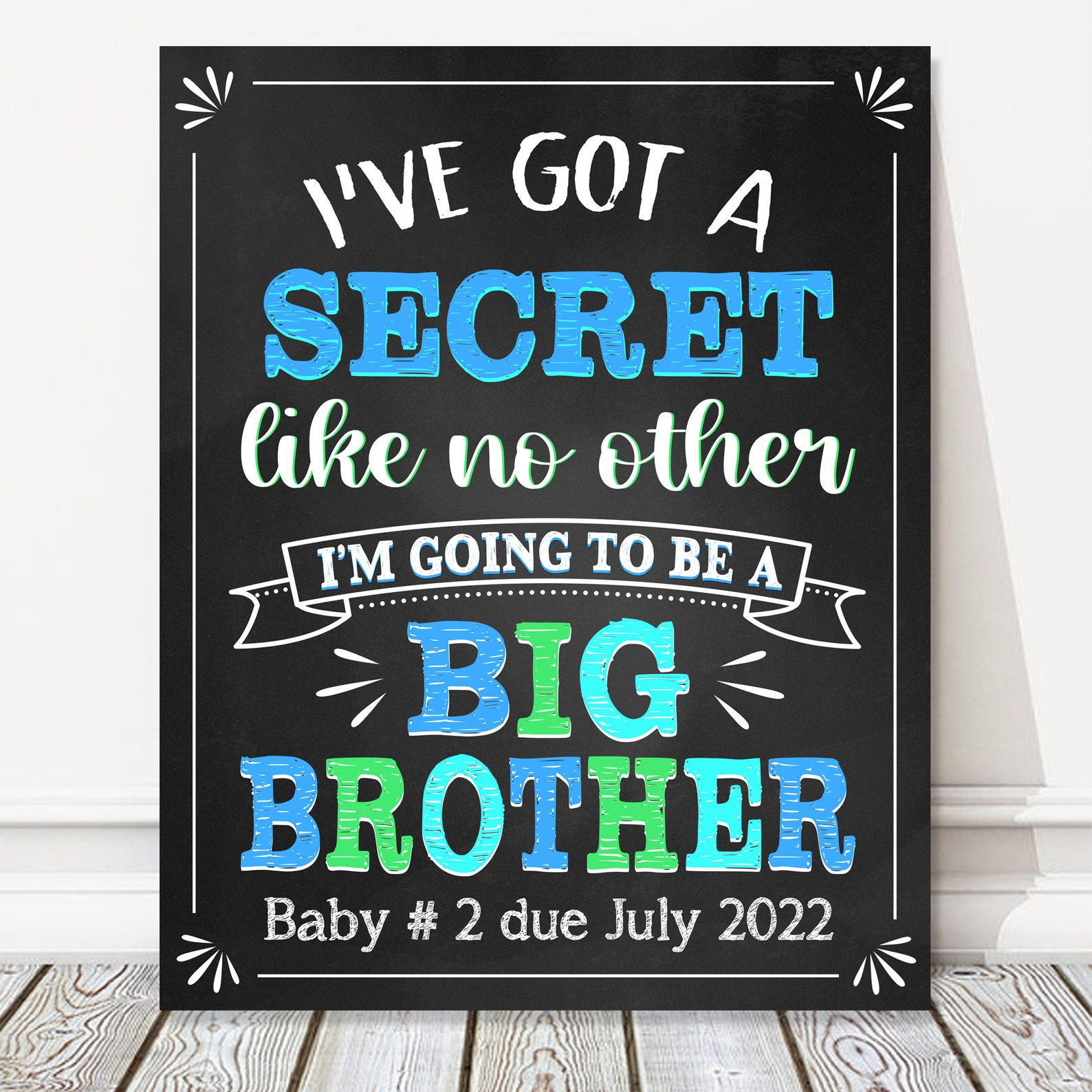 colorful big brother announcement sign
