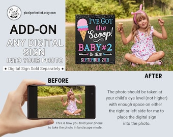 ADD-ON Any Digital Sign Edited Into Your Photo, Digital File