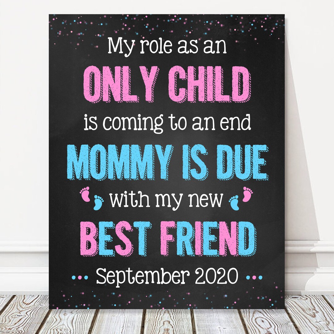 Printable Pregnancy Announcement Personalized Chalkboard Sign, Pink ...