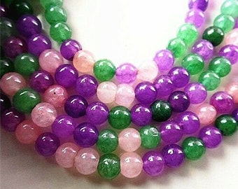15.5" Strand Multi-color Pastel Agate Ball Beads 6mm - Approx. 60+ Nice New .24" Polished Stone Beads for Jewelry, Crafts, + FREE BONUS!