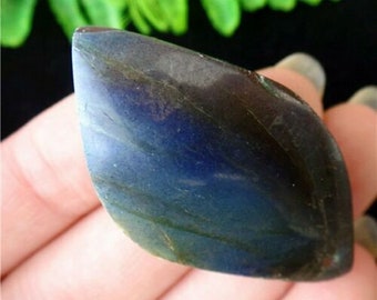 Pretty Polished Natural Blue Fire Labradorite Pendant 44x25x11mm - Fantastic New 1.73" Stone Pendant/ Ornament/ Amulet/ Charm + FREE BONUS!