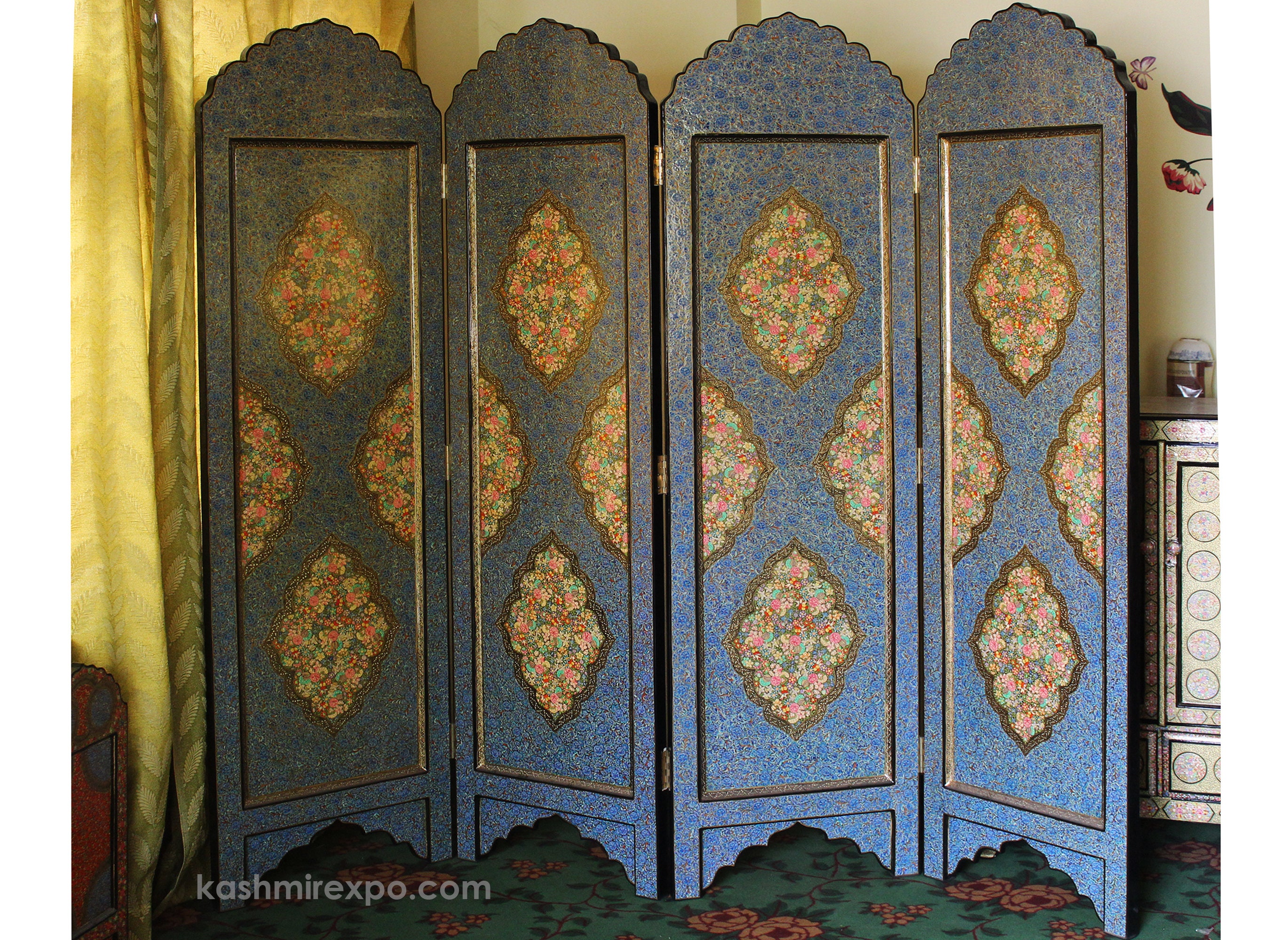 Wooden 4 Panel Room Divider / Great Quality Hand Painted Etsy UK