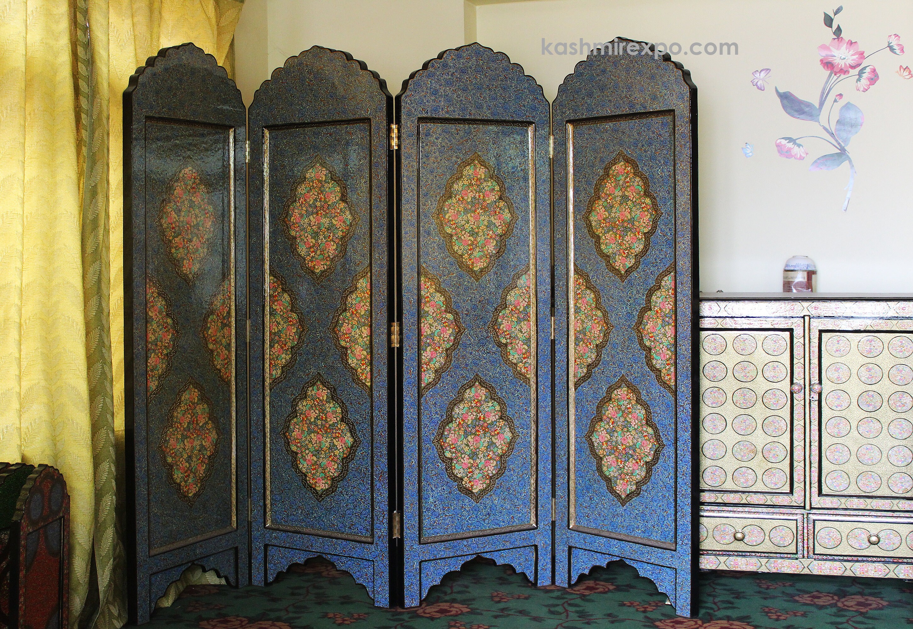 Wooden 4 Panel Room Divider / Great Quality Hand Painted Etsy UK