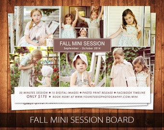Fall Mini Session Photography Fall Mini Session Marketing Board, Fall Marketing Flyer, Photoshop Template - Buy 1 Get 1 Free