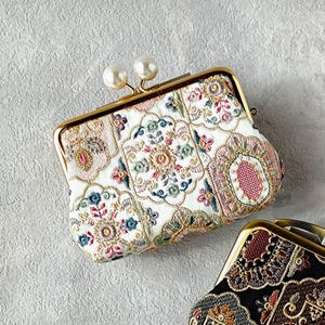 Monedero de tela bordada, compacto, con cierre para padres e hijos, mini cartera, elegante, fácil de usar, ideal para regalar.