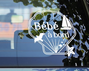Baby on board sea theme car sticker, baby car sticker, child car sticker, baby on board, car sticker