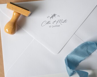 Tampon wood wedding customizable first names