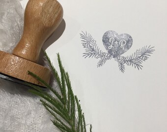 Customizable wedding initials wood stamps