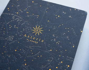 Undated weekly planner - Gold foil and embossing printed on recycled paper