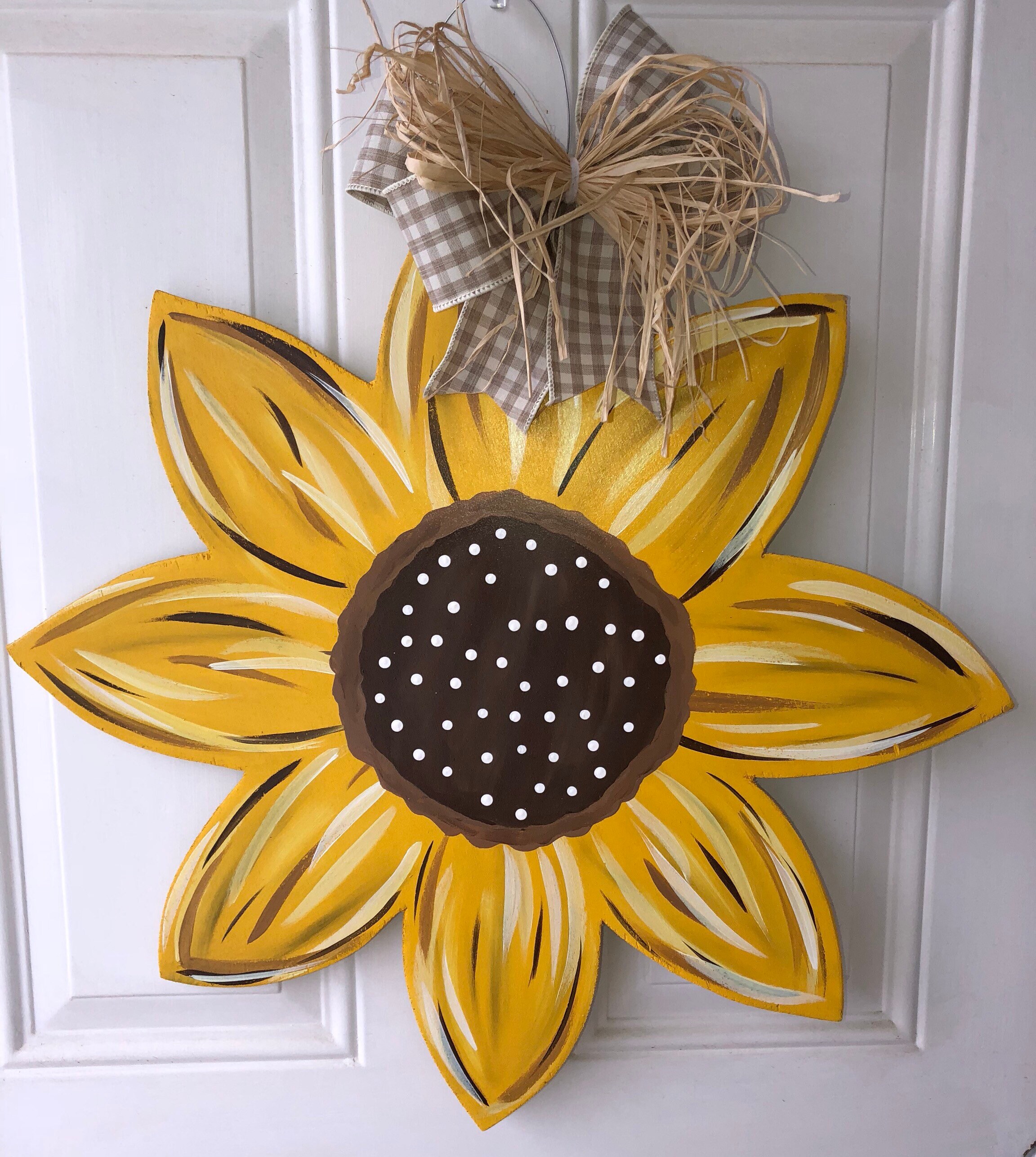 Sunflower Door Hanger Fall Door Hanger Flower Door Hanger Etsy