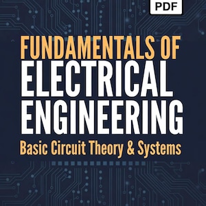 May include: A digital PDF document titled "Fundamentals of Electrical Engineering" with the subtitle "Basic Circuit Theory & Systems." The cover features a dark blue background with a circuit board design and the text in white and gold.