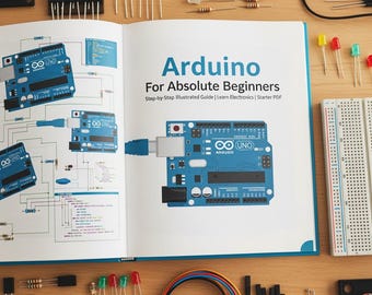 Arduino For Absolute Beginners | Step-by-Step Illustrated Guide | Learn Electronics | Starter PDF | DIY Electronics Book