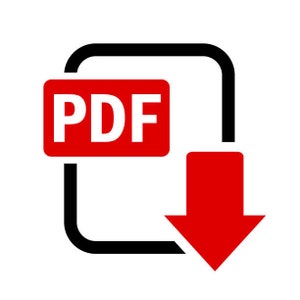 Puede incluir: Icono PDF rojo con texto blanco dentro de un rect&aacute;ngulo rojo, encerrado en un cuadrado negro con una flecha roja que apunta hacia abajo. La imagen representa una descarga de PDF.