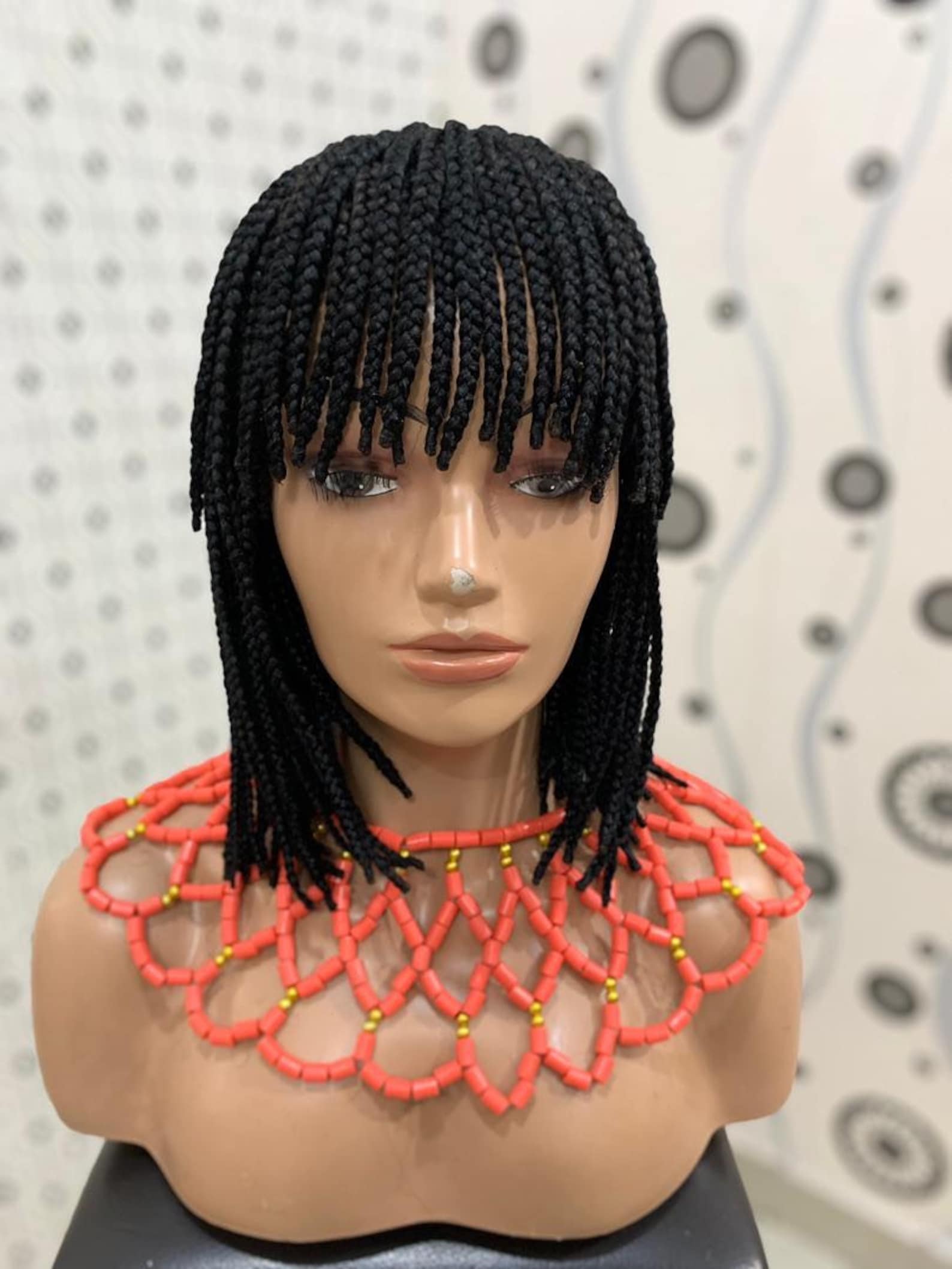 Braided wig. Fringe wig. Wigs made for black women Etsy