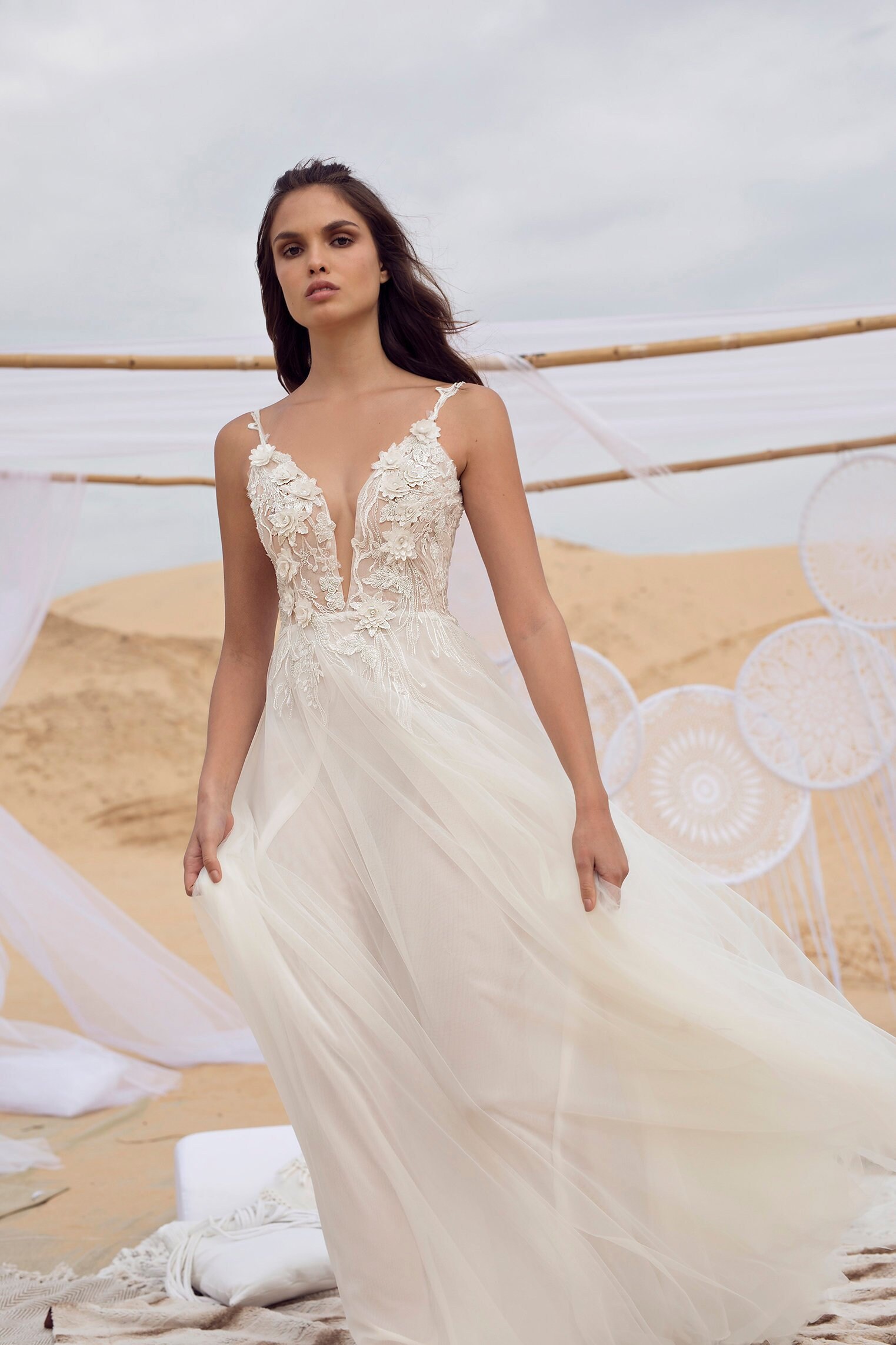 2019 Handmade Boho Wedding Dress White Bridal Gown Beach Etsy