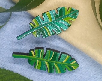 Pinback Buttons Badges Pins Tropical Palm Leaves Lapel Pin Brooch Clip Trendy Accessory Jacket T-Shirt Bag Hat Shoe